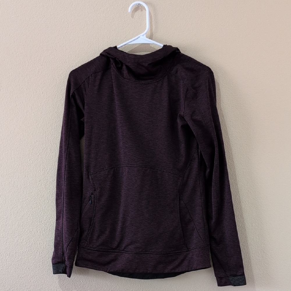 Athleta Dark Plum Hooded Long-Sleeve Pullover